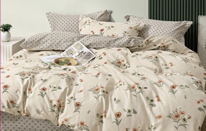 Housse de couette gris motif plumes – Image 15