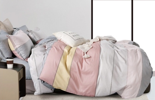 Housse de couette gris motif plumes – Image 8